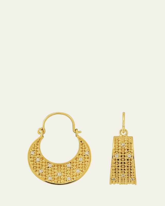 Drop Dot Stone Hoop Earrings
